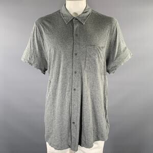 JAMES PERSE Size XXL Grey Heather Cotton Knit Short Sleeve Shirt